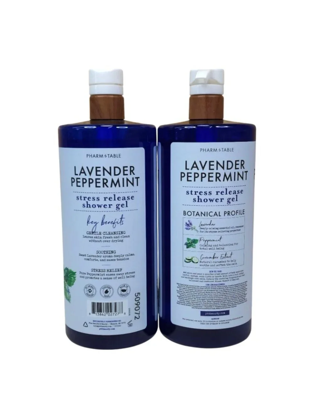 Pharm Table 2pk Lavender Peppermint Stress Release Shower Gel 32 oz Jumbo Size
